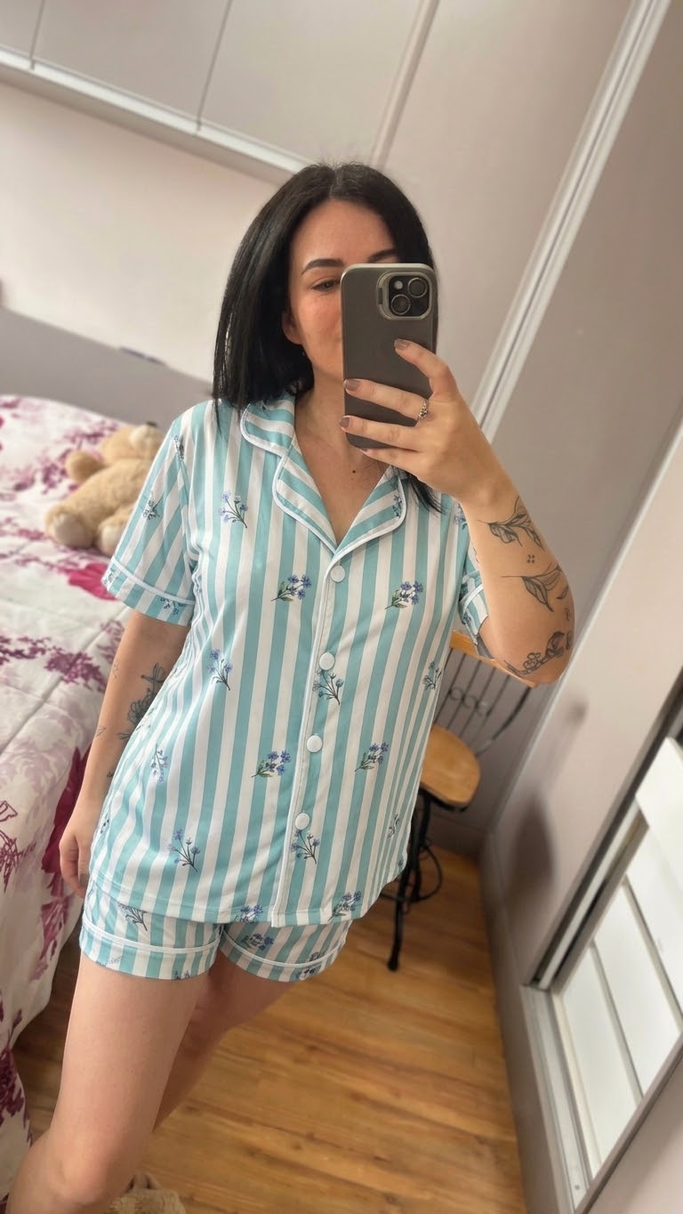 Pijama curto flor