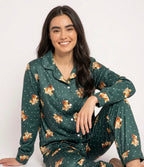 Conjunto de Pijama Gatinho com Botões