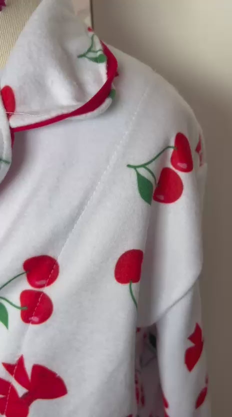 Pijama cereja com viés